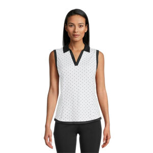 Ben Hogan Polka Dot Performance Polo Sleeveless Top NWT